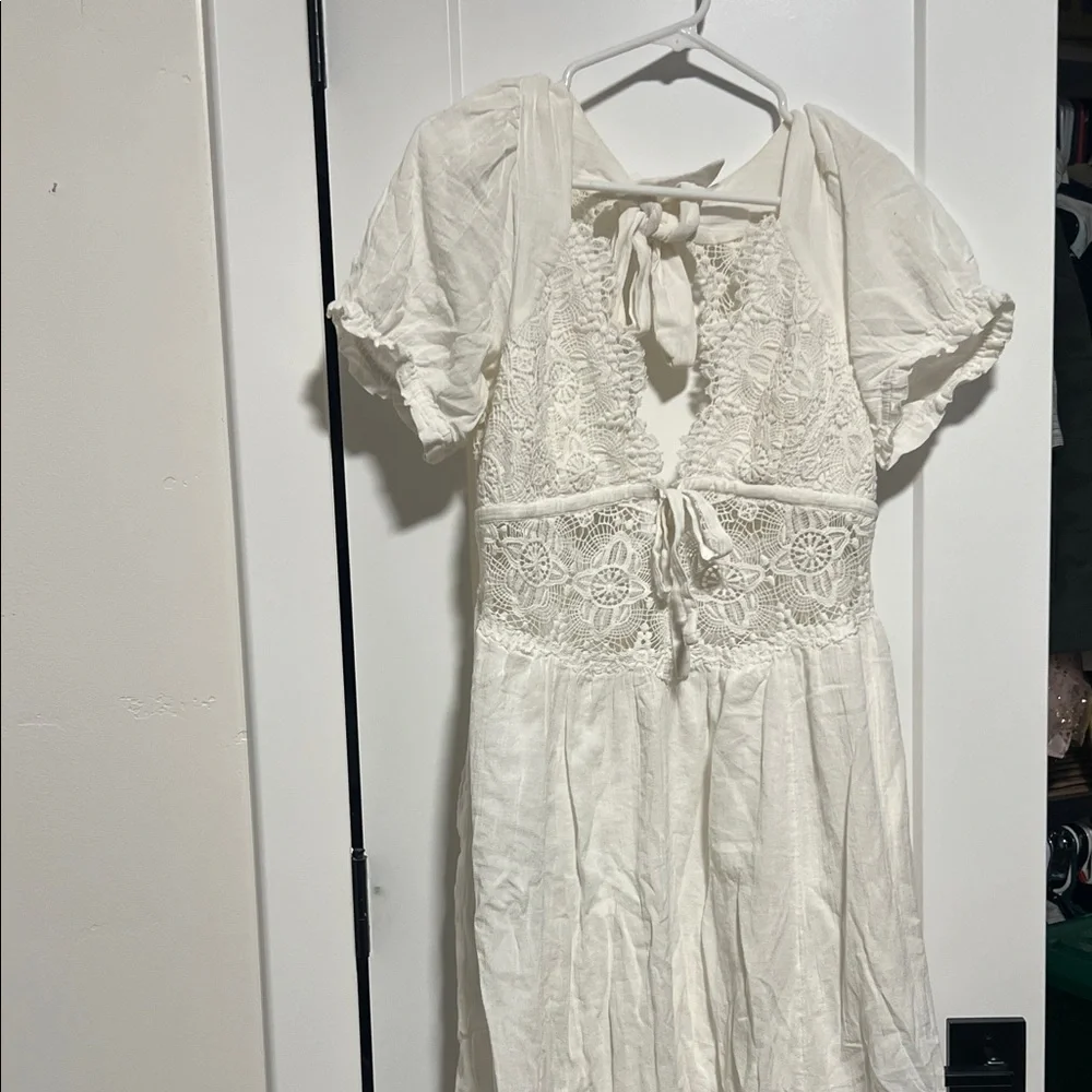 Free People All You Need Is Lace Midi Dress in Ivory 🆕 - Picture 5 of 9